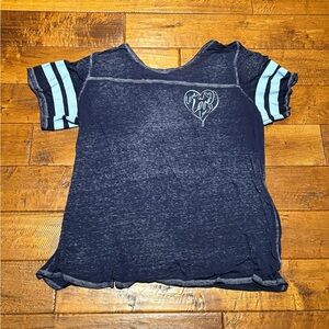 Torrid Navy Blue Tee with Heart Graphic